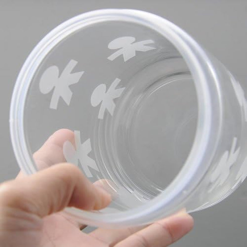Alessi AKK37 GIROTONDO Skleněná kuchyňská dóza s potiskem a utěsněným nerezovým víčkem, L 21,6 cm, V 10,5 cm Dózy na potraviny Naty Shop