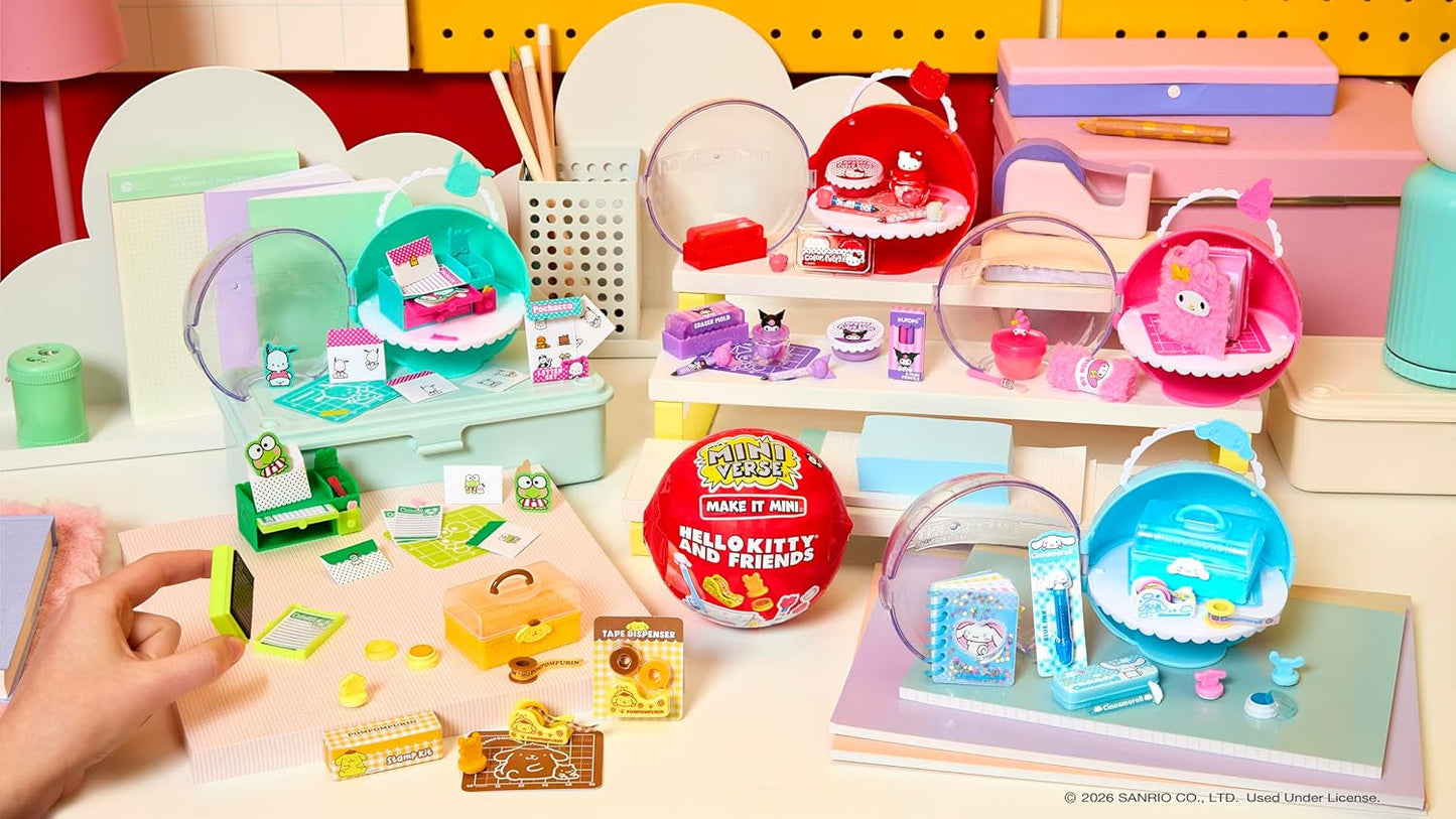 Miniverse MGA Make It Mini Hello Kitty and Friends Series 3 – mini sběratelské předměty, Sanrio, retro repliky papírnictví, řemesla, kutilství, pro sběratele a děti od 8 let