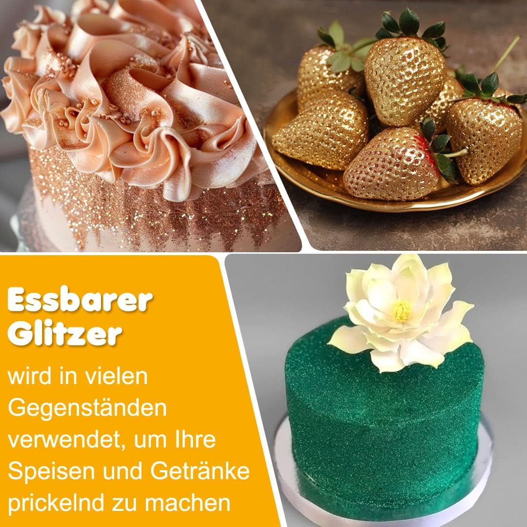 Jedlé třpytky, sada 6 odstínů, 5 gramů Glitter Naty Shop