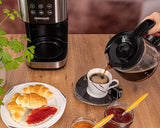 Espresso s filtrem Rommelsbacher FKM 1000 - nádržka na vodu 1,5 litru na 12 šálků kávy, skleněná karafa, odložený start, funkce udržování teploty, funkce aroma, odnímatelný držák filtru 1x4
