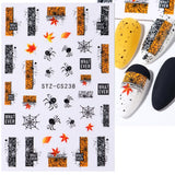 JMEOWIO Nálepka na nehty Herbst 9 Blatt Nálepka na nehty Selbstklebend Nagelaufkleber Kürbis Ahornblatt Erntedankfest Dekoration Nageldesign Zubehör