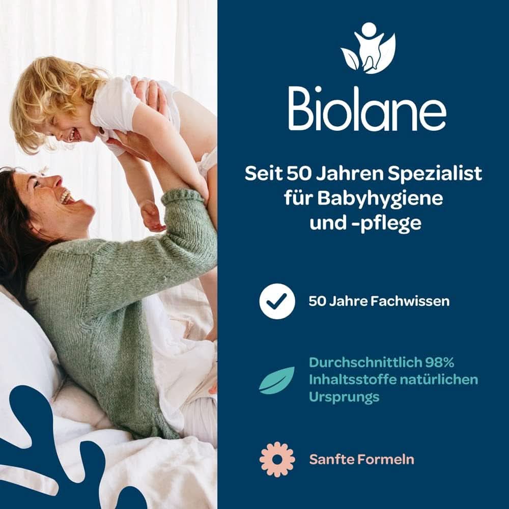 BIOLANE - Baby-Feuchttücher Mit 99,9% Wasser - Čistá voda - Packung Mit 12 X 48 (576 Feuchttücher) - Für Empfindliche Haut - Ab Der Geburt - Duftfrei - Wechseln Und Reinigungspflege Naty Shop
