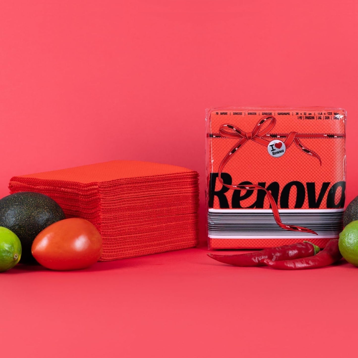 Papírové ubrousky Renova, červený štítek - 70 ubrousků