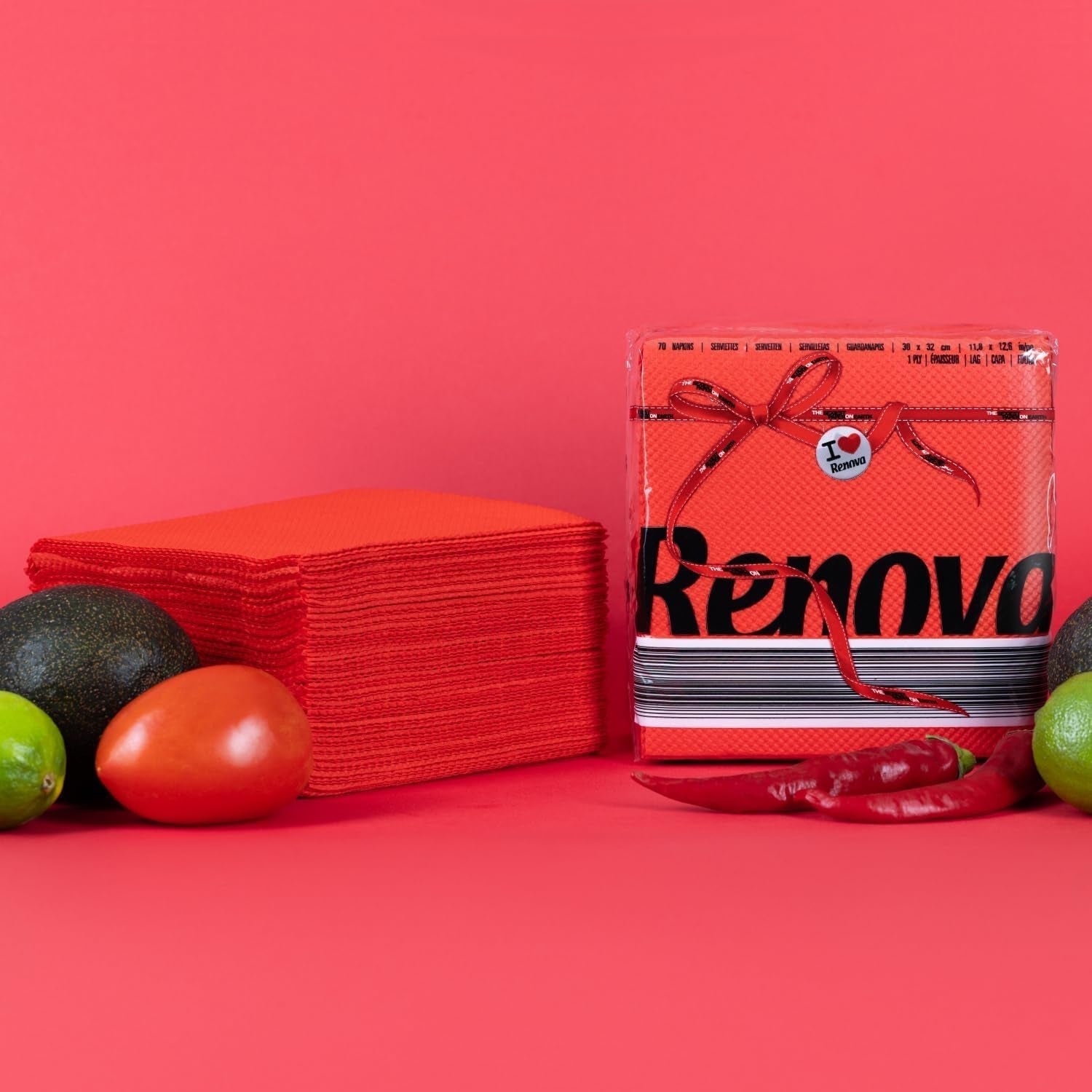 Papírové ubrousky Renova, červený štítek - 70 ubrousků