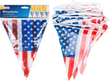 HEKU 191-ks. USA Party Set I Papírové talíře Ø23Cm, červené kelímky, 3vrstvé ubrousky 33X33Cm, sběrač dekorací, řetízek s vlajkou 10M I Ideální pro tématické večírky a státní svátky