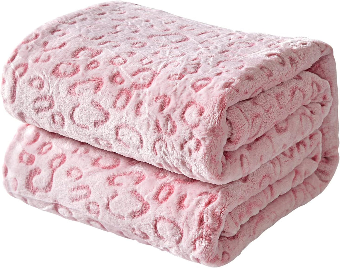 FY FIBER HOUSE flanel fleece přehoz, deka z mikrovlákna s 3D potiskem geparda, 228 X 274 cm, fialová Přikrývky a přikrývky Naty Shop Pink Leopard 40"X50"