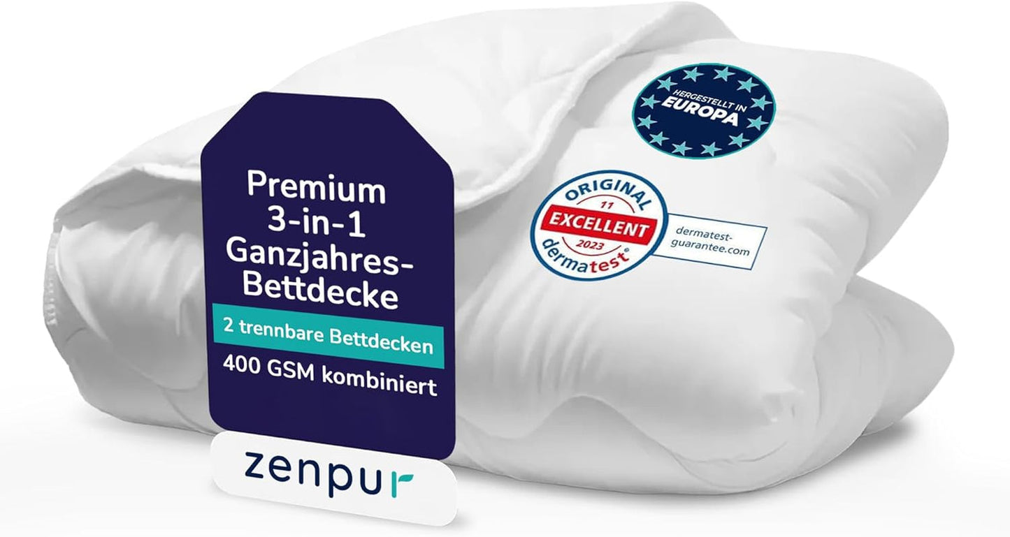 Prémiová přikrývka 200X200Cm 4 roční období, přikrývka pro všechna roční období 200X200 - teplá v zimě a chladivá v létě, 2 kombinovatelné povlaky na přikrývky 200X200 Přikrývky a přikrývky Naty Shop Quilt 4-sezónní 200 X 200 Cm