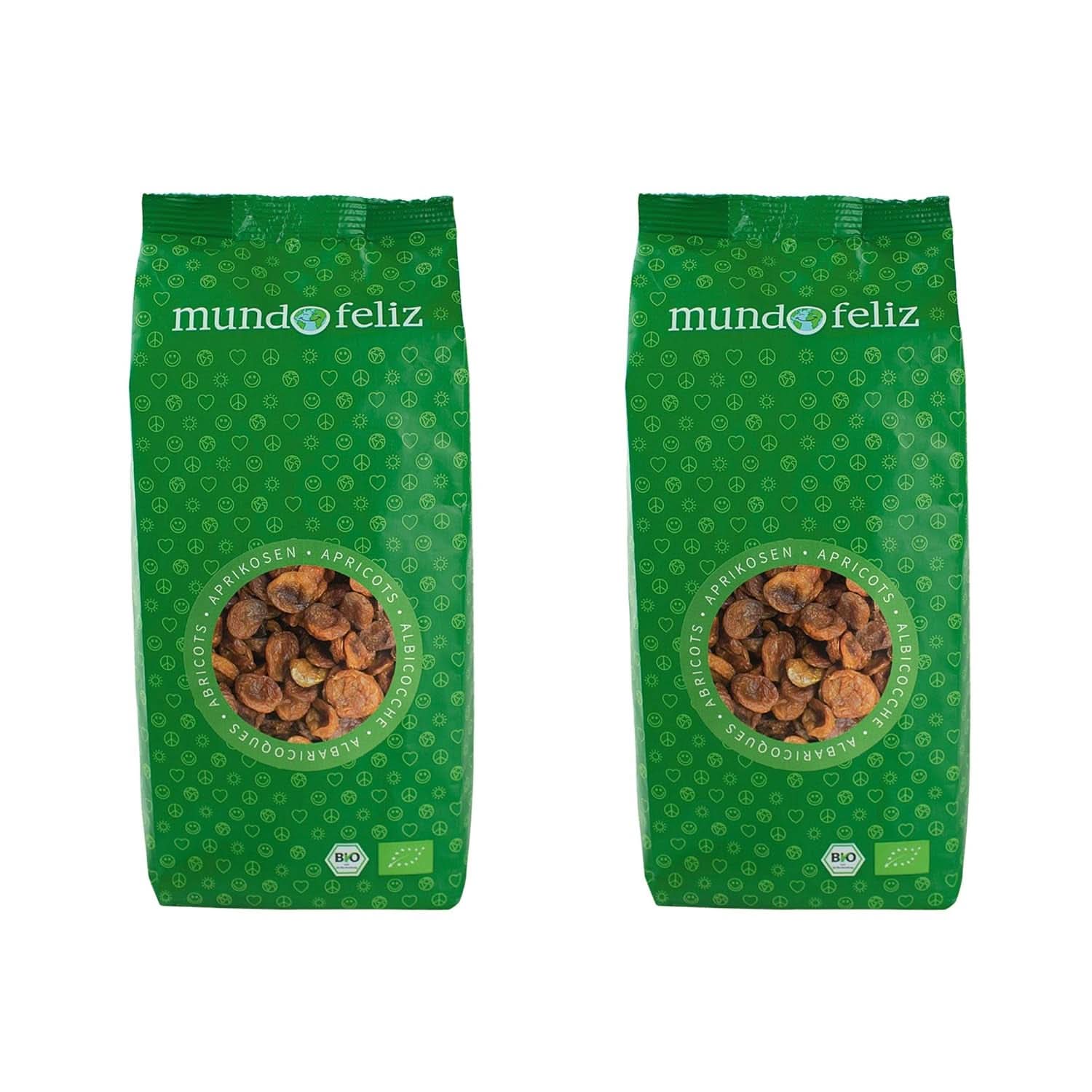 Mundo Feliz, Sušené meruňky s peckami z ekologického zemědělství, 2 x 500 gramů Naty Shop dehydratované produkty 2 x 500 gramů