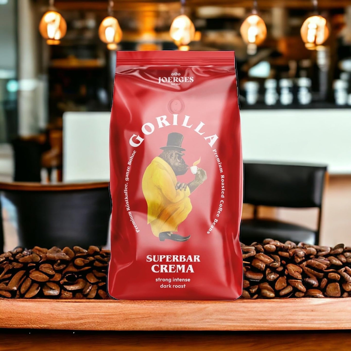 Joerges Espresso Gorilla Super Bar Crema zrnková káva, balení 5 ks (5 x 1 kg)