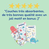 - Velikost plenky 4+ 9-20 kg – Ökologische Babywaidern – natürliche Babypflege, hypoalergen, ohne Parfüm und auslaufsicher – hermestellung in Frankreich – 126 jednorázových plen – 1 měsíc