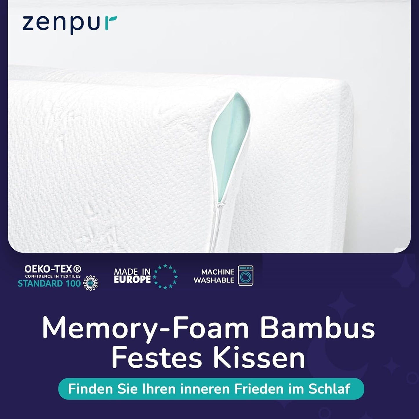 Sada 2 polštářů na podporu krku 40X60-13Cm - Ergonomický polštář na spaní na krk a ramena, Cervikální ortopedické polštáře s certifikací Oeko-Tex Naty Shop