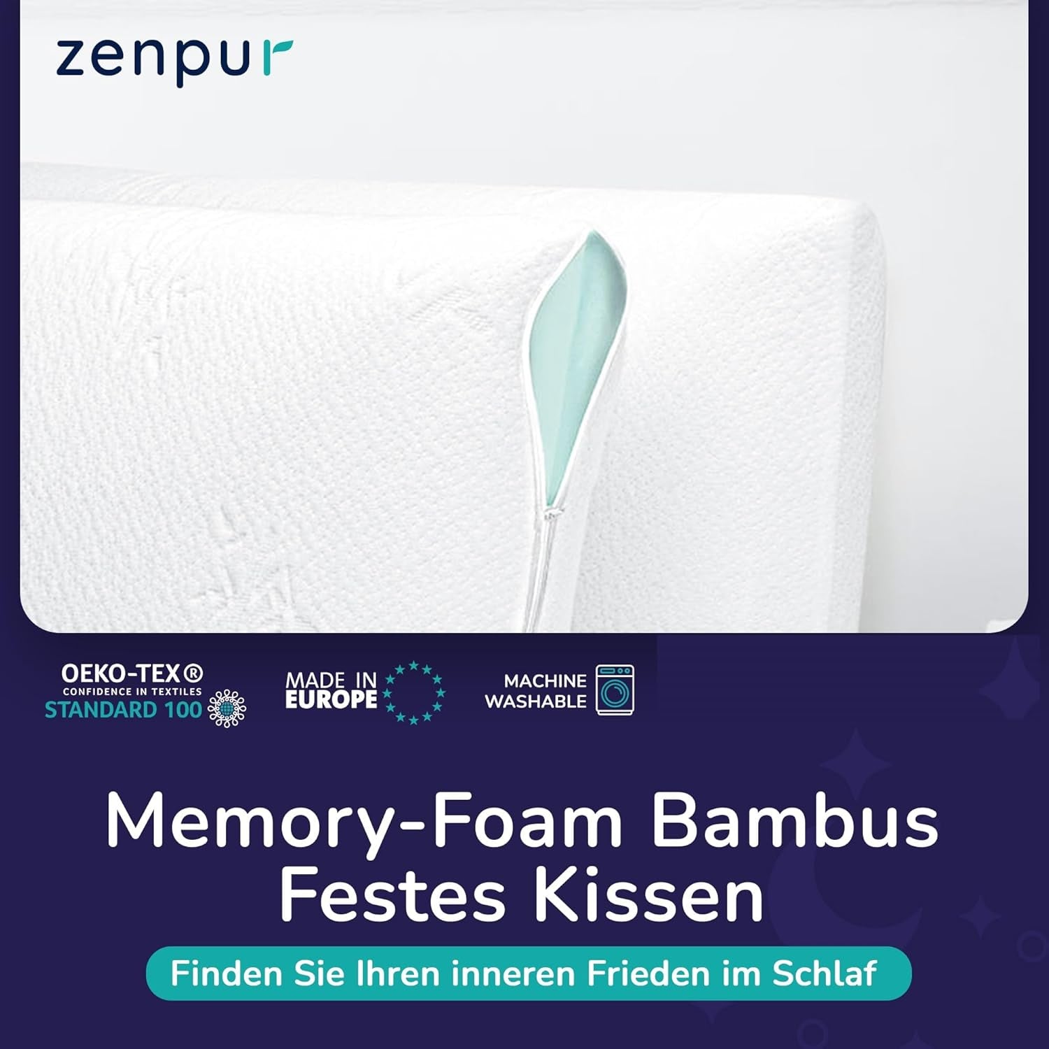 Sada 2 polštářů na podporu krku 40X60-13Cm - Ergonomický polštář na spaní na krk a ramena, Cervikální ortopedické polštáře s certifikací Oeko-Tex Naty Shop