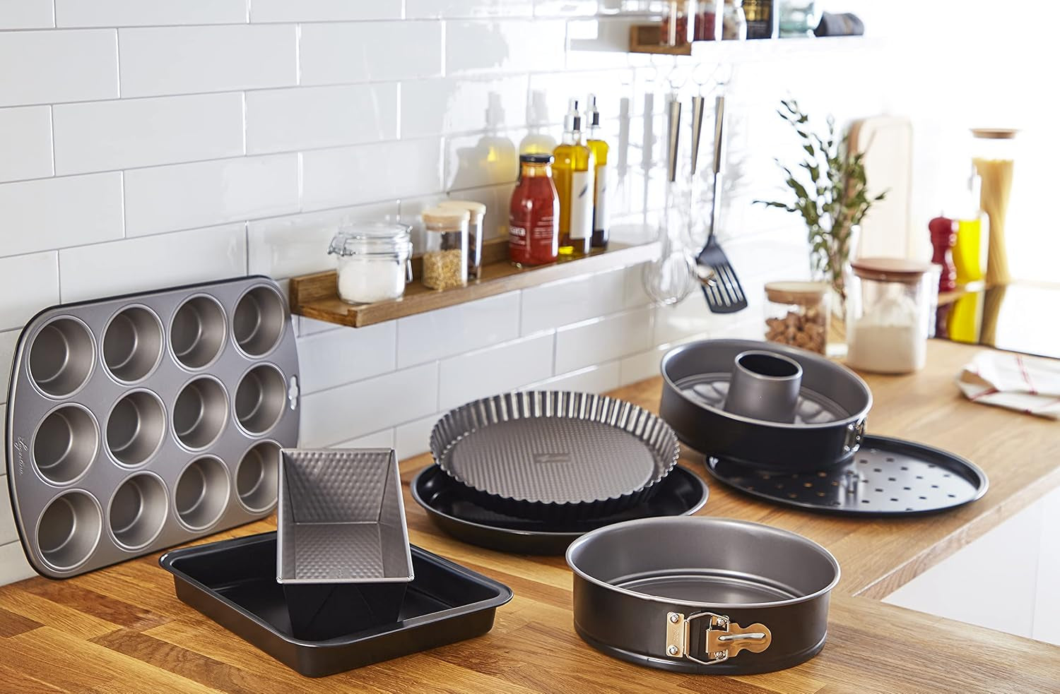 Gustosa Backform 12 Muffin Aus Stahl, Antihaftbeschichte, Für Backofen, Schwarz, 38 X 27 Cm Formy a plechy na pečení Naty Shop