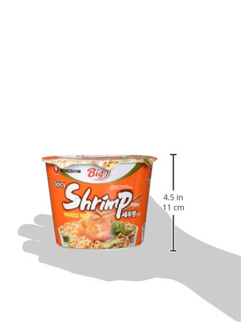 Nong Shim instantní nudle s krevetami, velká mísa – korejská polévka Ramen – rychlá příprava – 115 g (1 balení)