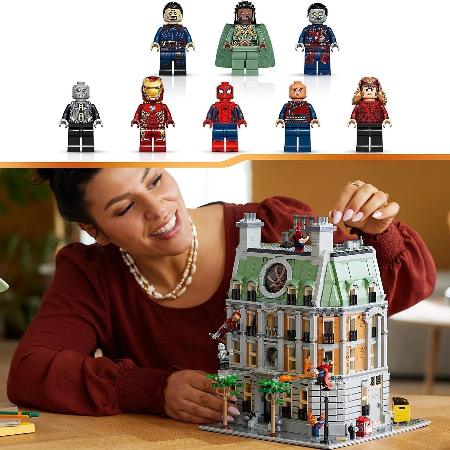 3patrová modulární stavebnice LEGO Marvel Sanctum Sanctorum s minifigurkami Doctora Strange a Iron Mana Avengers: Endgame Toy House Fan Sběratelská výzdoba skvělého pokoje 76218 Stavebnice Besuche den LEGO-Store