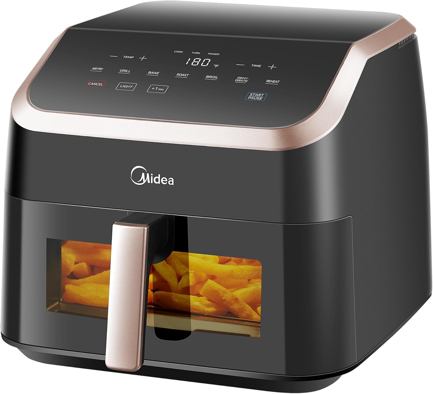 Midea Horkovzdušná fritéza 2L, 1150W Airfryer, bez oleje, Horkovzdušná fritéza, Funkce automatického vypnutí Domácí spotřebiče Naty Shop 9L