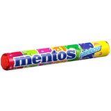 Ovocné dražé Mentos Pomeranč Citron Jahoda Sladkosti s příchutí žvýkacího ovoce (3 rohlíky), Veganské (balení po 3)