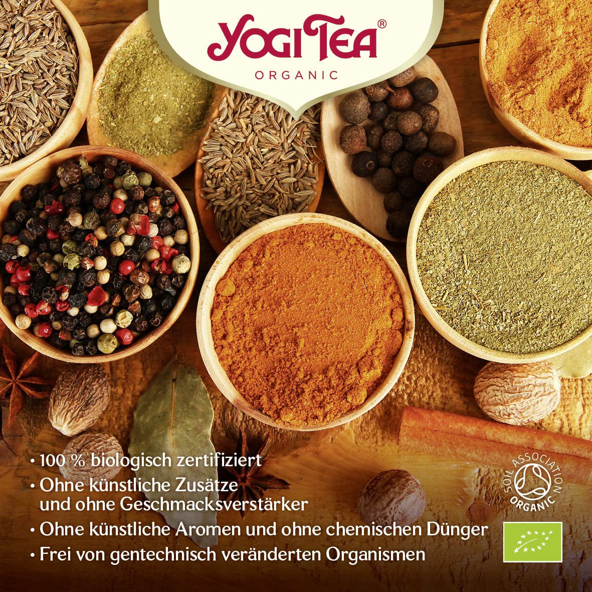 Yogi Tea Green Chai, Bio ajurvédský kořeněný čaj, směs skořice, máty, zeleného čaje, zázvoru, kardamomu a hřebíčku, 6x17 čajových sáčků (celkem 102 čajových sáčků)