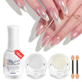 Saviland Chrome Powder Powder Set – růžový laserový chromový prášek na nehty se zrcadlovým efektem laserové zdobení nehtů, dekorativní pudr na manikúru se třpytkami s houbičkami, třpytivý prášek na nehty v nehtovém salonu