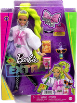 Barbie HDJ44 - Extra Puppe #11 v širokém tričku a legínách s Haustier Papagei, extra langes neogrünes Haar & Zubehör, Flexible Gelenke, Spielzeug Geschenk für Kinder ab 3 Jahren