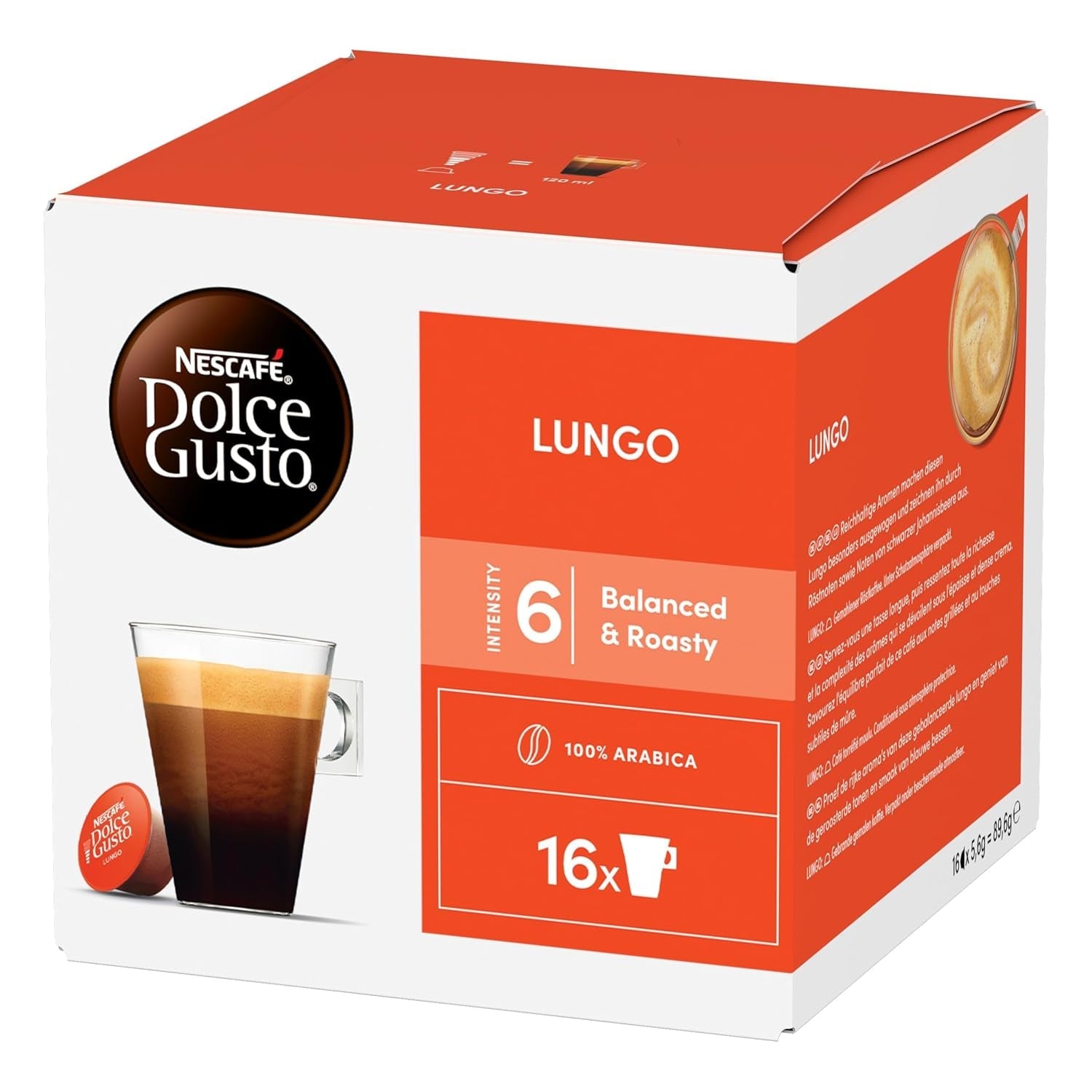 NESCAFÉ DOLCE GUSTO Lungo Kaffeekapseln 3er Pack (3 x 16 kapslí)