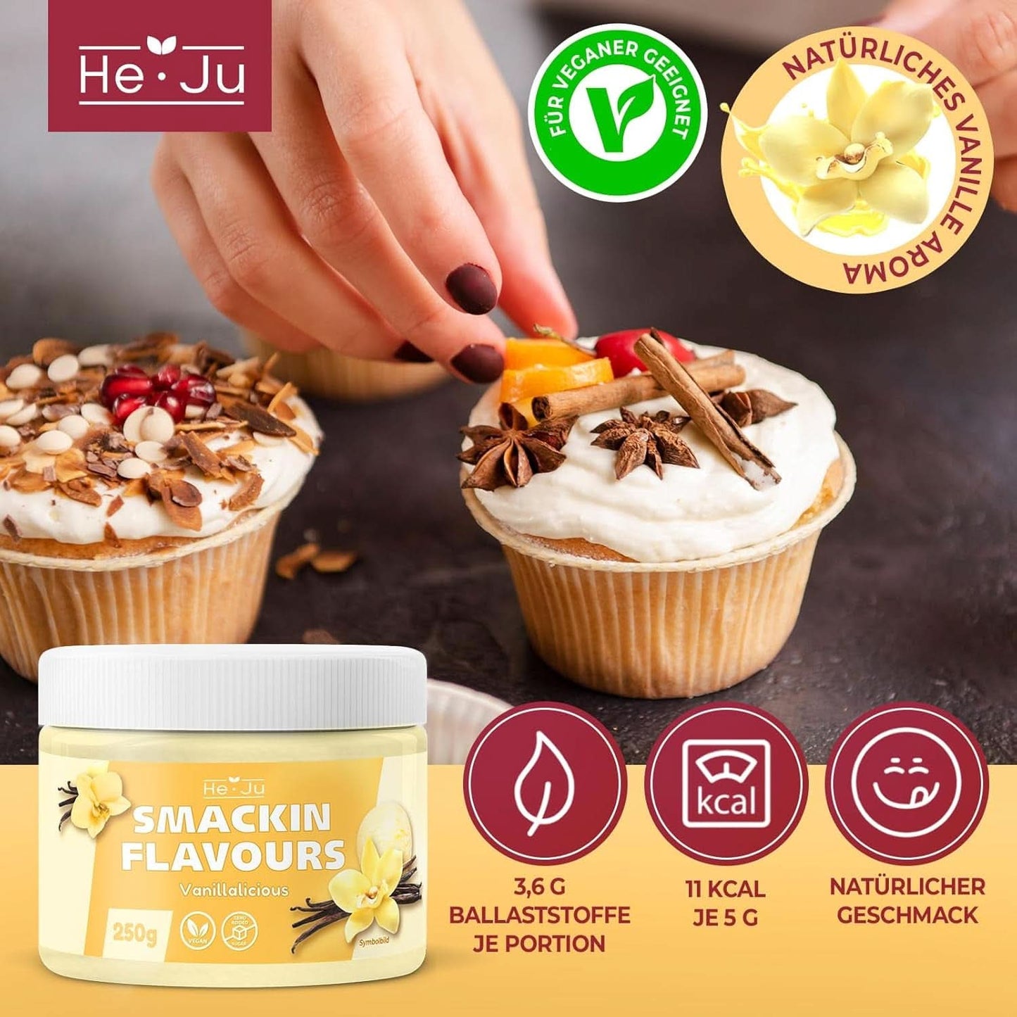 He-Ju, Prášek s vanilkovou příchutí, 250 gramů Aromas Naty Shop