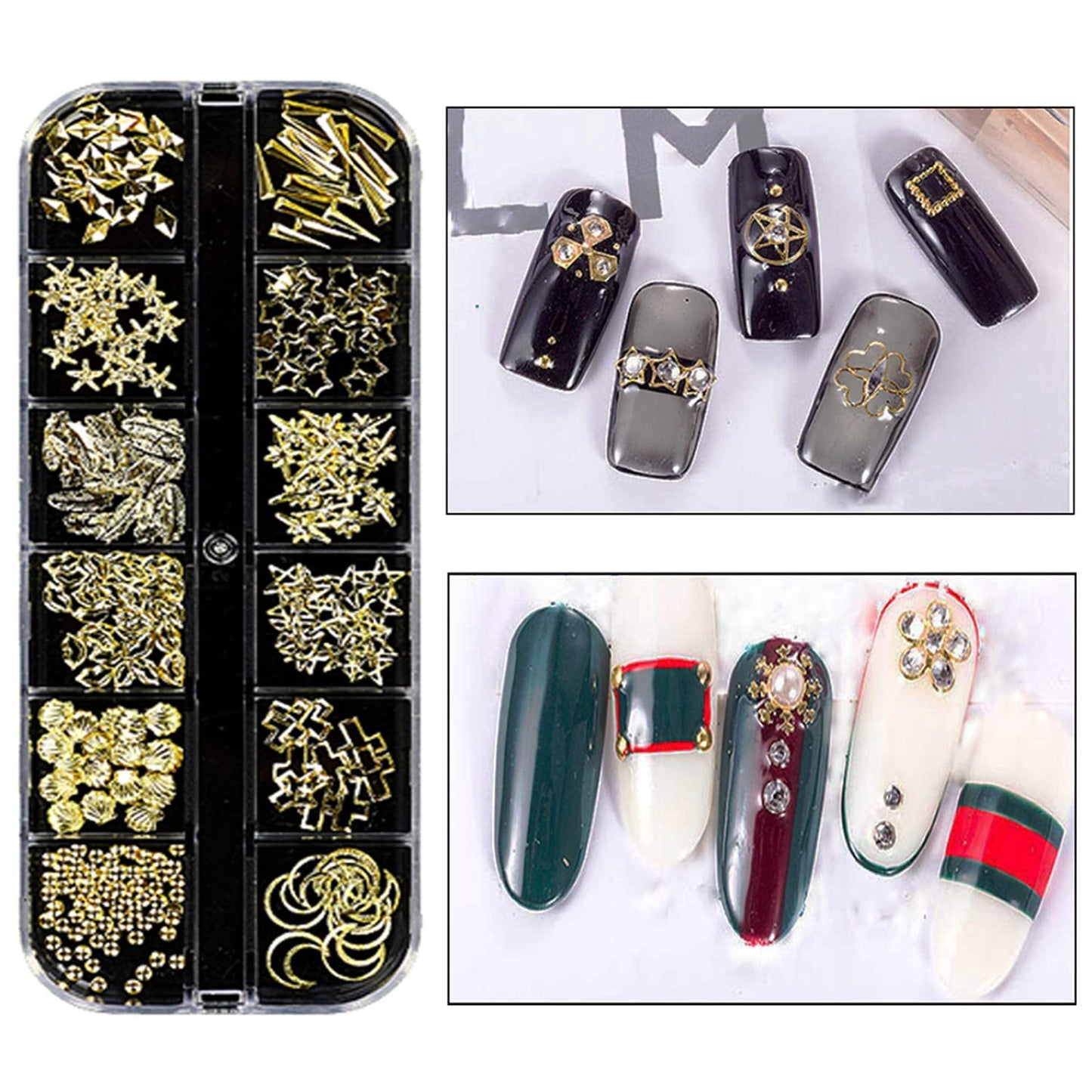 8 Boxen Nail Art Strass Kit - Nail Art Gemischt Strass Set, Nagel Kunst Strasssteine ​​​​Gems Perlen Edelsteine ​​Bunt Pferdeaugen Strass Für Nageldesign Zubehör Mit 1 Pinzetten Und 1 Strass Picker Für DIY