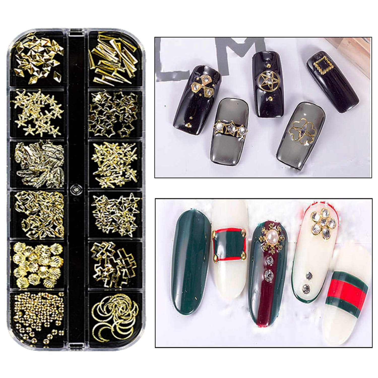 8 Boxen Nail Art Strass Kit - Nail Art Gemischt Strass Set, Nagel Kunst Strasssteine ​​​​Gems Perlen Edelsteine ​​Bunt Pferdeaugen Strass Für Nageldesign Zubehör Mit 1 Pinzetten Und 1 Strass Picker Für DIY