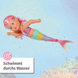BABY Born Little Sister Mermaid 46 cm Vodotěsná panenka mořská panna s dlouhými vlasy a pohyblivou třpytivou ploutví, vč. diadém a hřeben, 833681 Zapf Creation Dolls Naty Shop