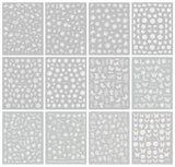 JMEOWIO Nálepka na nehty Frühlings Weiß Blume 12 Blatt Nálepka na nehty Selbtklebend Nagelaufkleber Letní Schmetterling Blumen Blatt Dekoration Nageldesign Zubehör