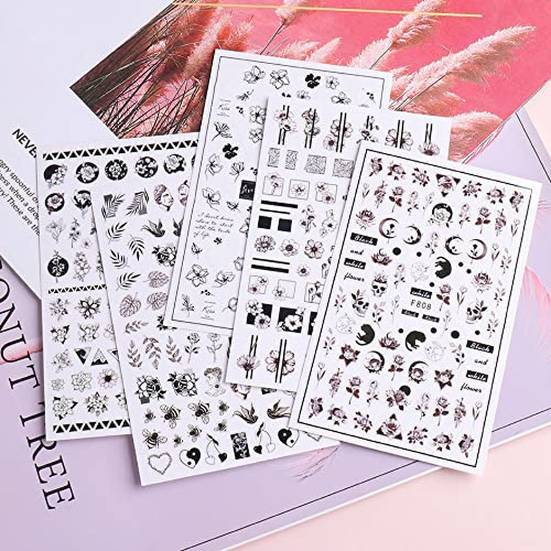 JMEOWIO Nálepka na nehty Frühling Blumen 10 Blätter Nagelaufkleber Selbtklebend Nail Art Dekorace Nageldesign Zubehör Für Frauen Mädchen