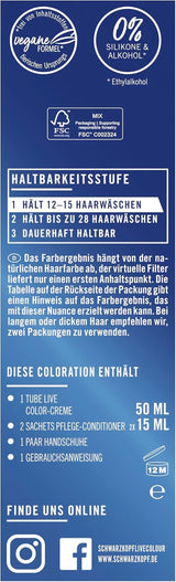 Schwarzkopf LIVE Ultra Brights Semi-Permanentní barva na vlasy 097 Mermaid (3 x 80 ml), barvení pro intenzivní výsledky nebo pastelové barvy, odolává 12-15 umytím, s pečujícím kondicionérem Barva na vlasy Naty Shop