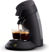 Espresso kávovar PHILIPS Original Plus Eco, výběr intenzity kávy, technologie Coffee Boost, 80 % recyklovaný plast*, 45 % snížená spotřeba energie**, 2 šálky současně, klavírní čerň (CSA210/22)