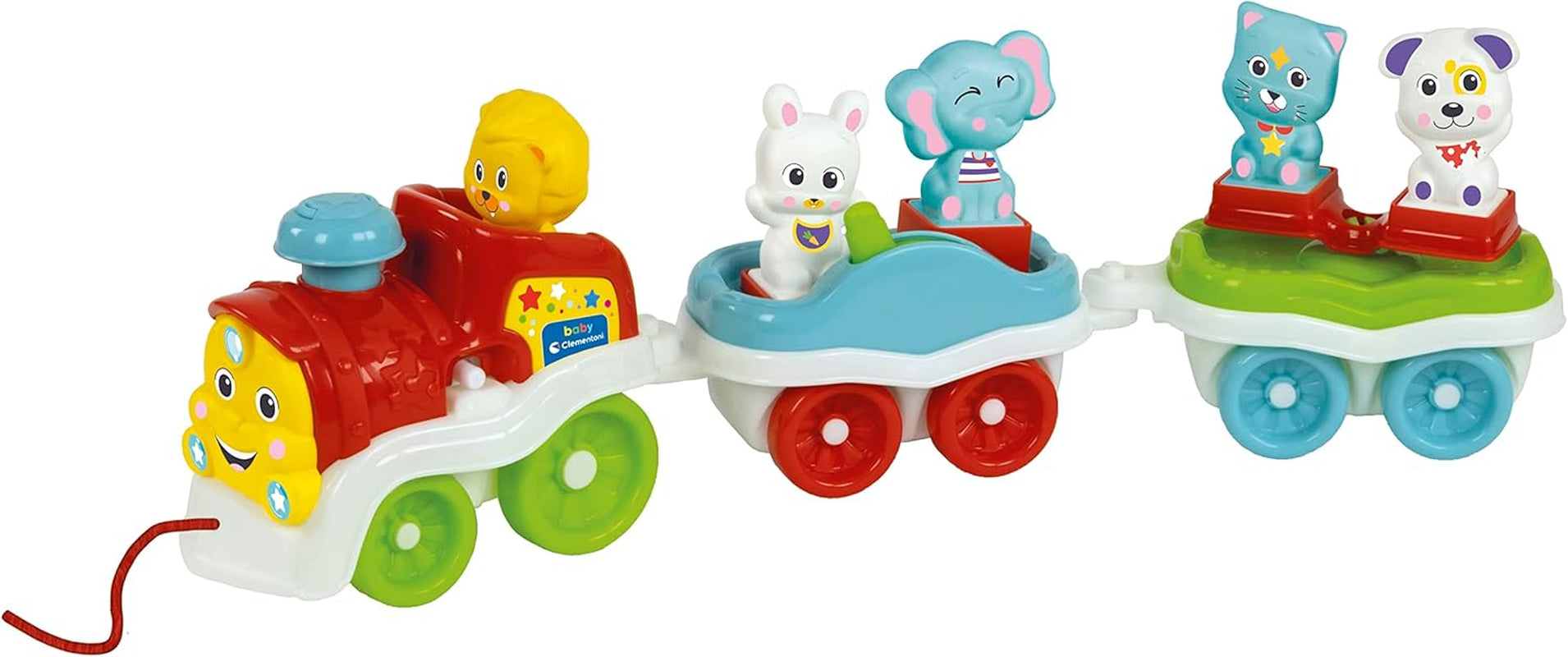 Clementoni Animali-3 Talking Interactive Rozšiřitelná hračka na elektrický vláček pro roční miminko (italská verze) Vyrobeno v Itálii Vícebarevná 17740 Jucarii Bebe Naty Shop