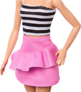 Panenka Barbie Fashionistas č. 213 blondýnka v pruhovaném top růžové sukni a slunečních brýlích Sběratelská módní panenka 65. narozeniny HRH11 Naty Shop Dolls