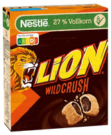LION Wildcrush cereálie, čokoláda a karamel Snídaňové cereálie, balení 8 x 360 gramů Naty Shop