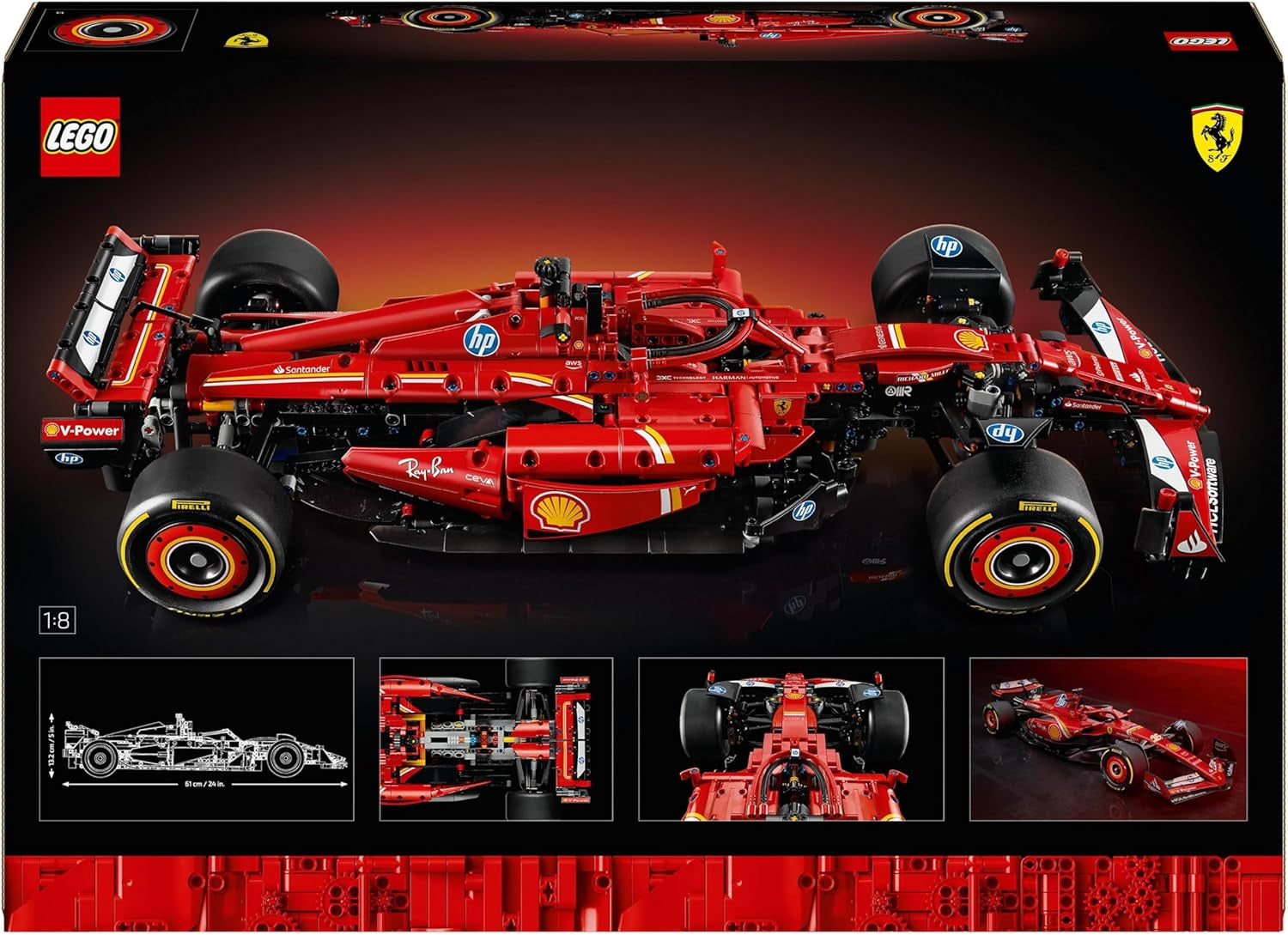 LEGO Technic Ferrari SF-24 F1 závodní auto - Model auta pro dospělé - Sběratelská sada Formule 1 - Motor V6, převodovka, řízení a DRS v měřítku 1:8 - Dárek pro fanoušky motoristického sportu a závodních aut 42207 Stavebnice Beuche den LEGO-Store