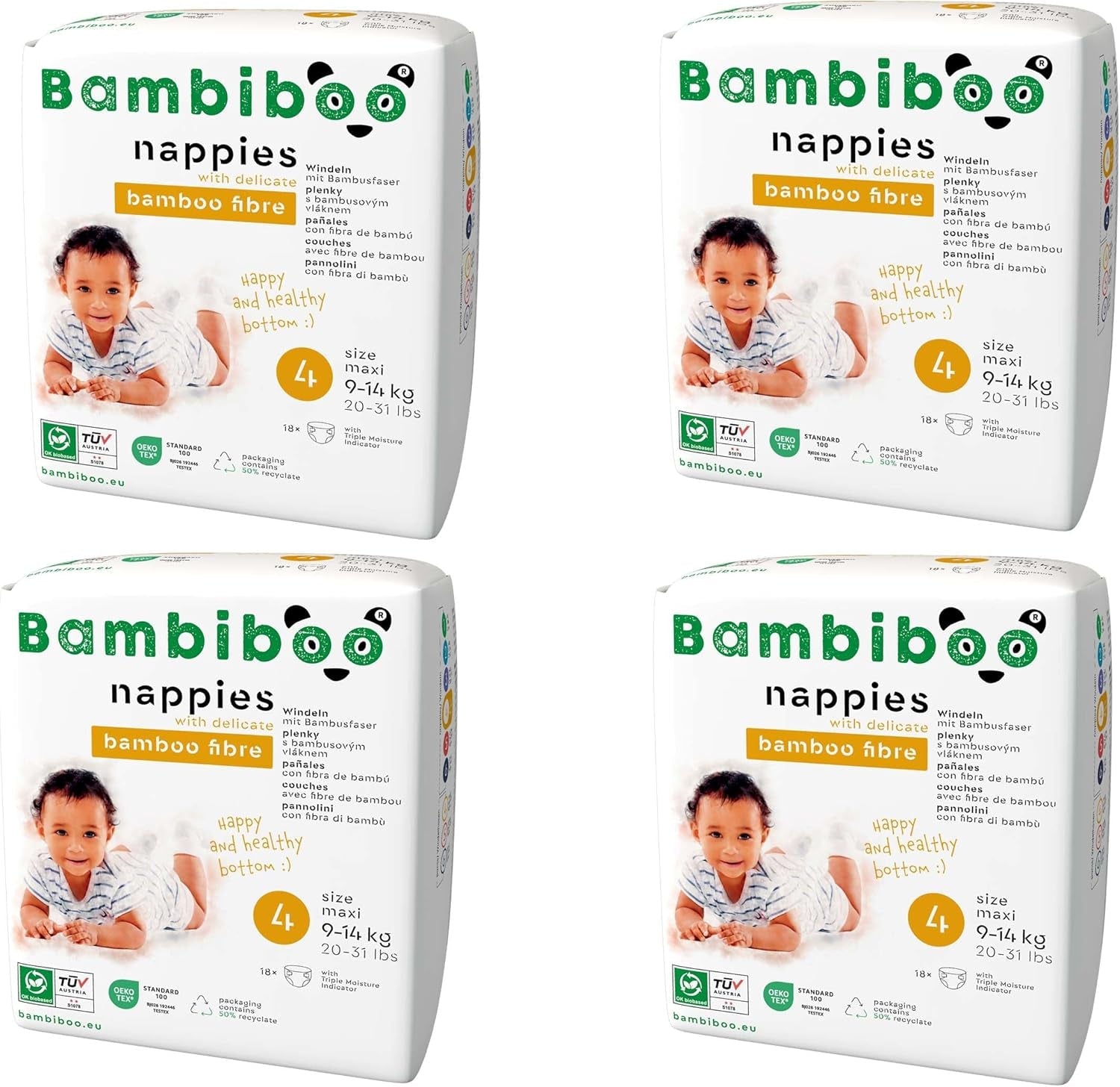 Mini jednorázové plenky Bambiboo Skin Friendly s měkkým bambusovým vláknem Pupeční otvor - Plenky pro novorozence - Jednorázové plenky pro novorozence - Ochrana pokožky - Velikost 2, 25 ks