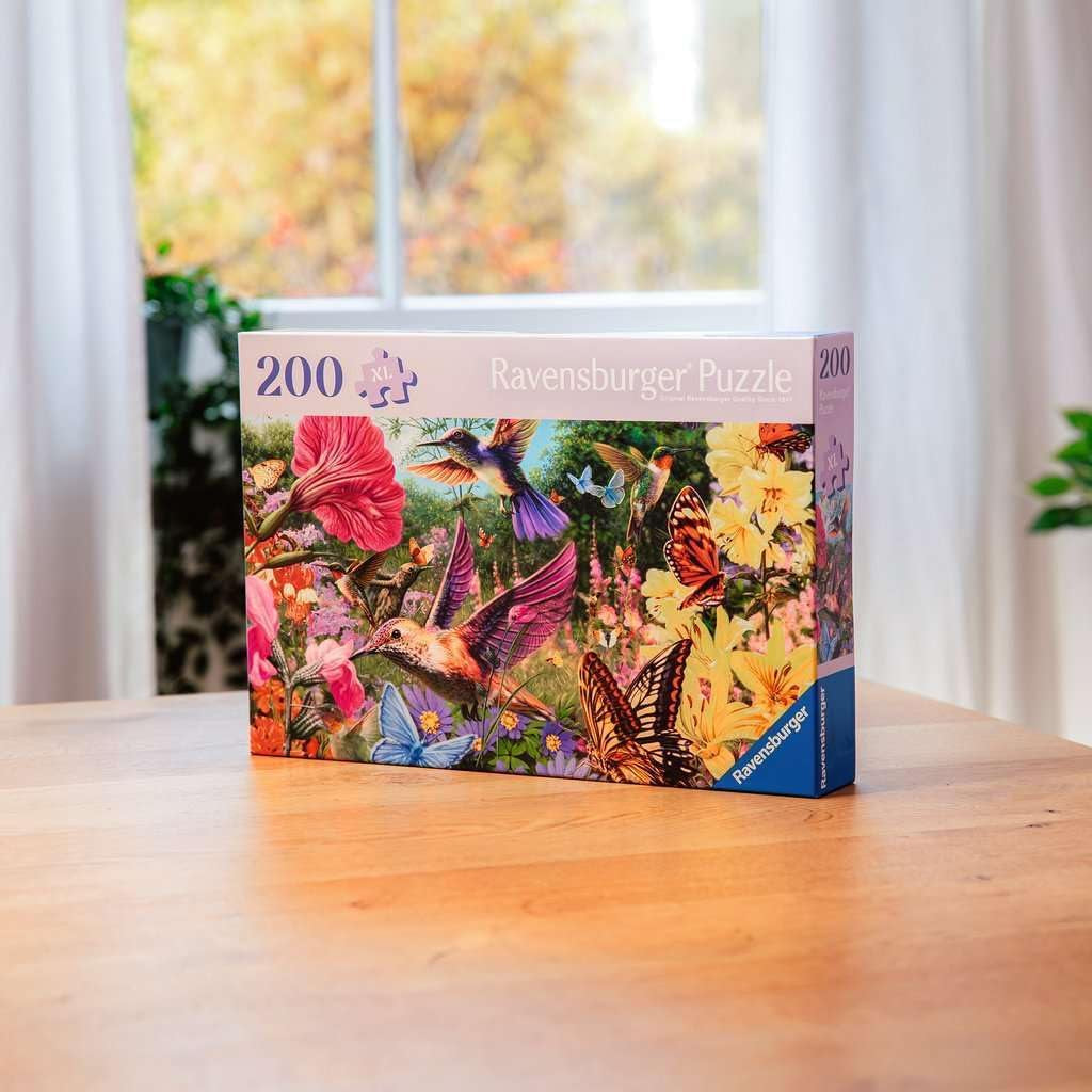 Puzzle Ravensburger 12001369 - Kolibříci a motýli - 200dílné puzzle pro starší a seniory s většími dílky, uchopením, velkou obrázkovou šablonou a základní puzzle puzzle Naty Shop
