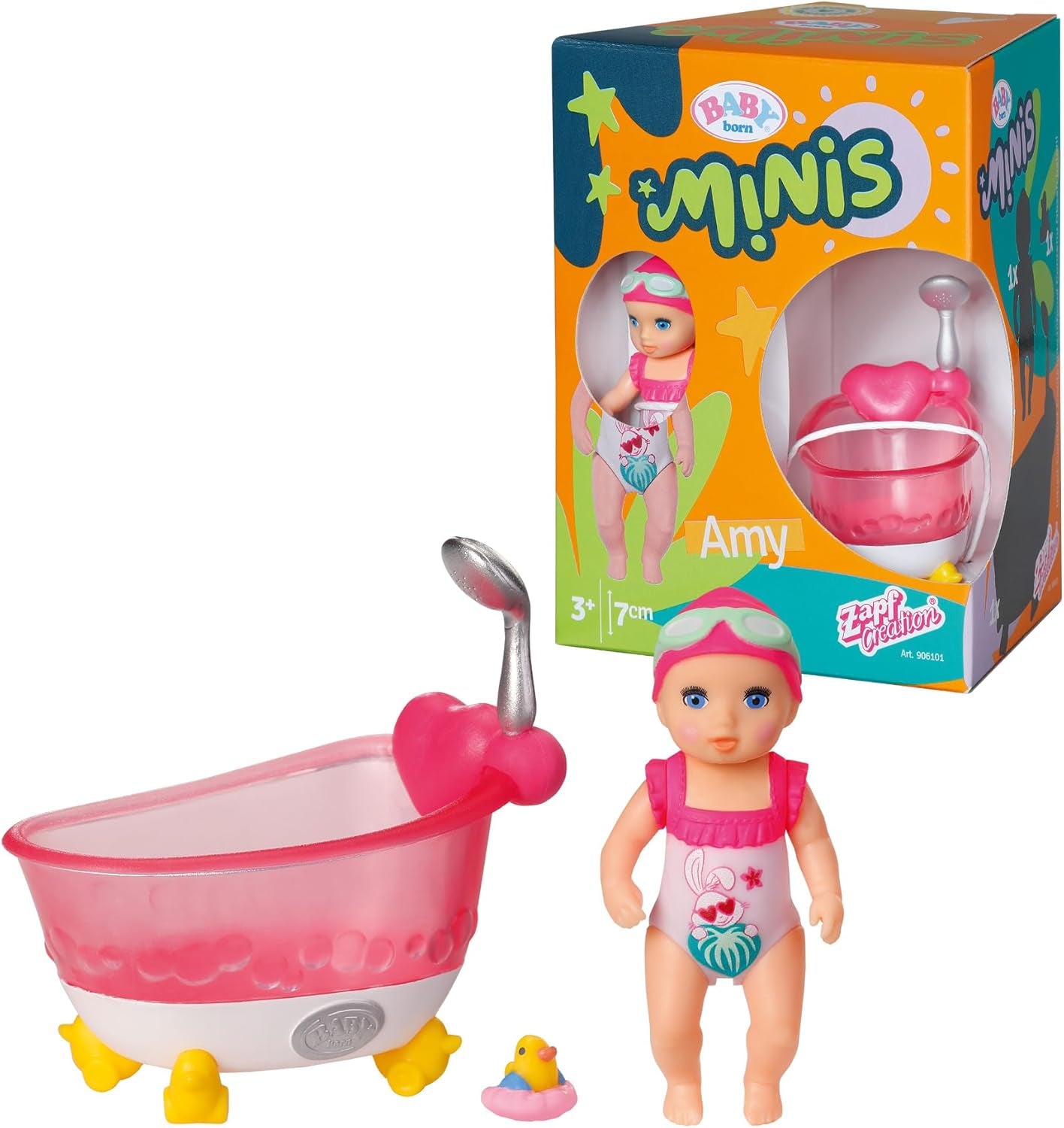 Hrací sada do vany BABY Born Minis s panenkou Minis Amy a Duck, 906101 Zapf Creation Dolls Naty Shop Vanička