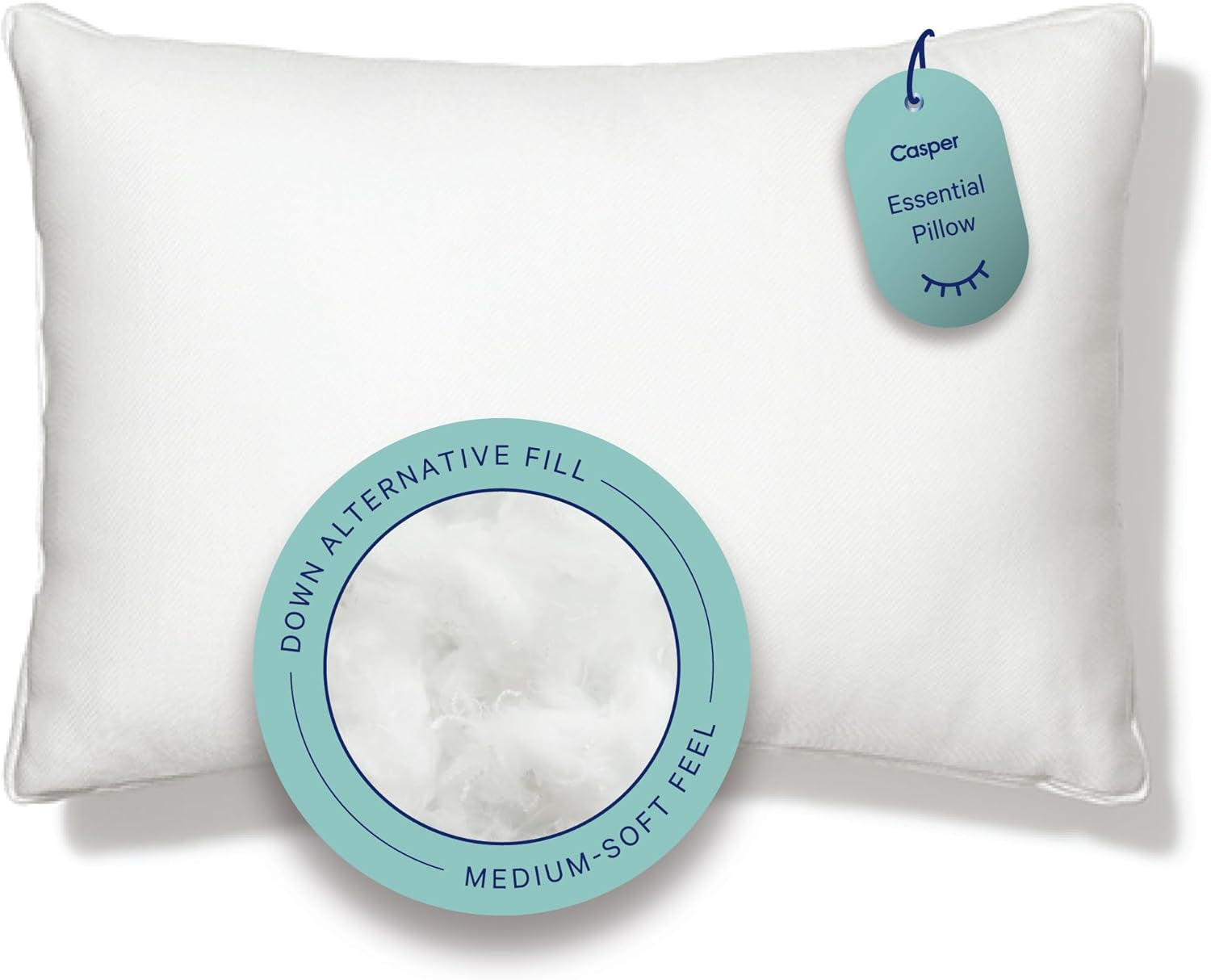 Casper Sleep Essential Polštář na spaní, King, White Naty Shop Standard Polštáře King White