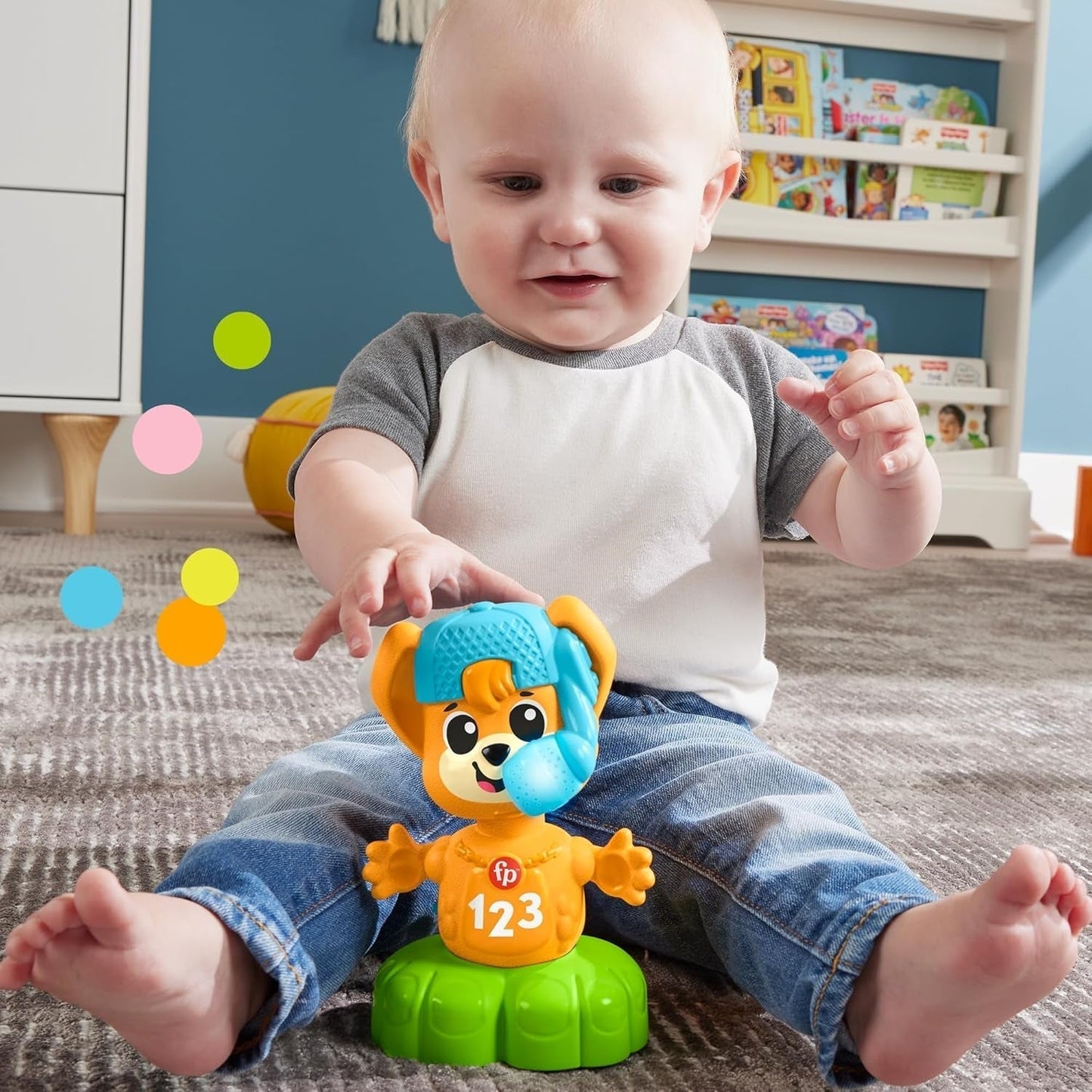 Fisher Price Animal Band Rino the Fox Učte se protiklady, Interaktivní Fox se učí pohybem, Barevná světla, písničky a zvuky, Hračka pro miminka, 9+ měsíců, HYL02 Hračky pro miminka Naty Shop