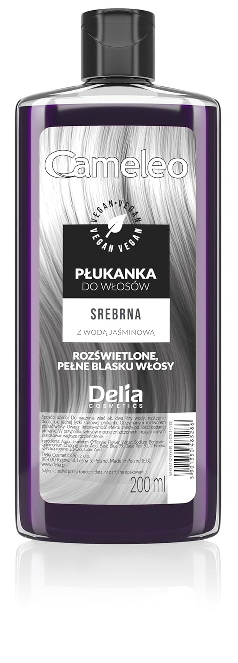 Cameleo - Růžová voda Růžové vlasové tonikum Bez žlutého odstínu Polopermanentní barva na vlasy - pro blond a šedivé vlasy - Barva a péče - Bez parabenů | 200 ml Naty Shop Hair Dye Nová verze - Stříbrná 200 ml (1 balení)