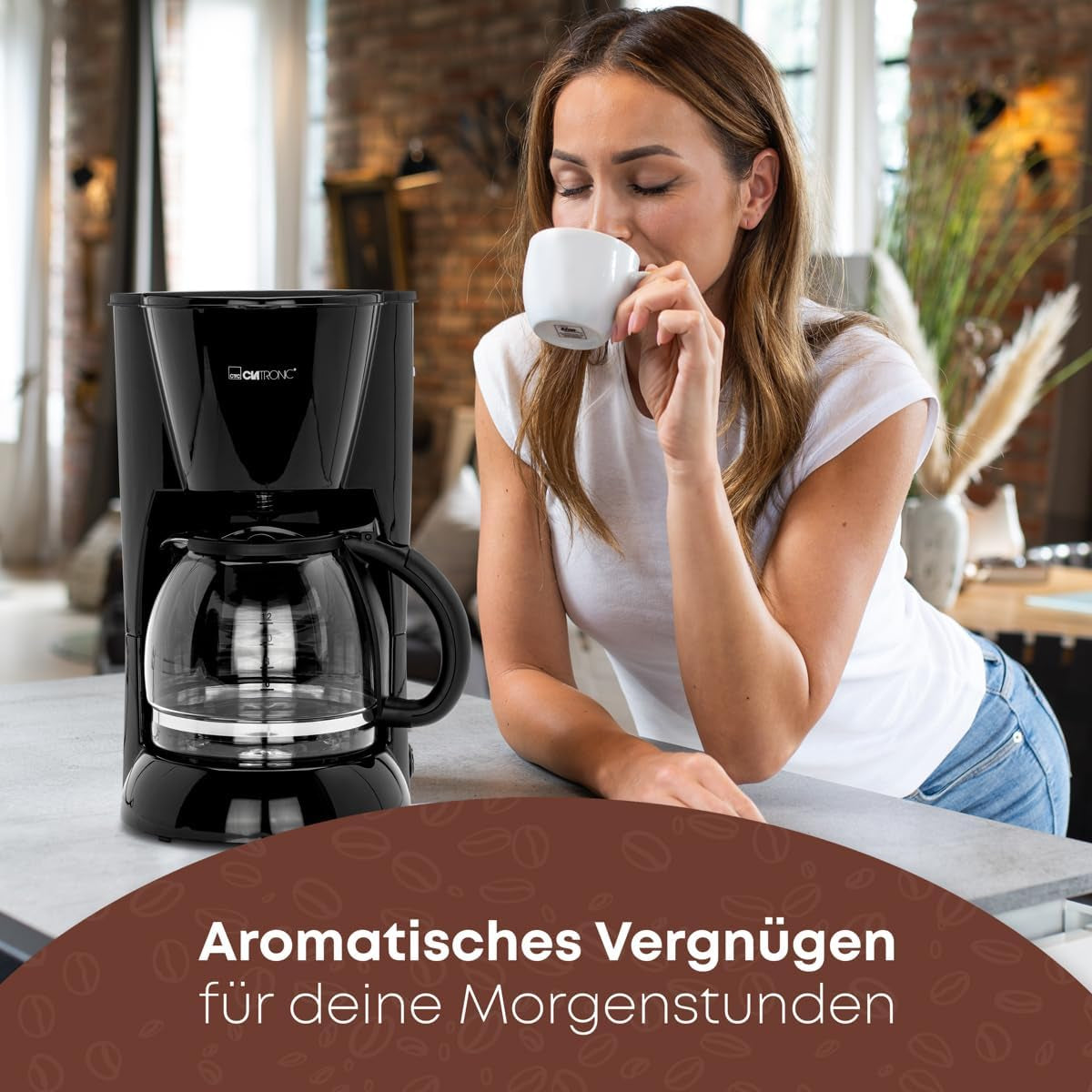 Clatronic® espresso kávovar | Automatický espresso kávovar na 12-14 šálků (cca 1,5 litru) | Espresso kávovar s filtrem a systémem proti odkapávání | 900W | Espressor KA 3473 černý