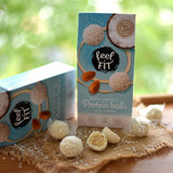 Kokosové pralinky bez cukru s mandlemi, feel FIT, bez přidaného cukru, 17 % bílkovin, 63 g