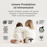 Ekologické plenky Kit & Kin Premium, velikost 4 (9–16 kg), 132 plen, rostlinné a hypoalergenní, spolehlivá ochrana proti úniku, veganské a bez krutosti