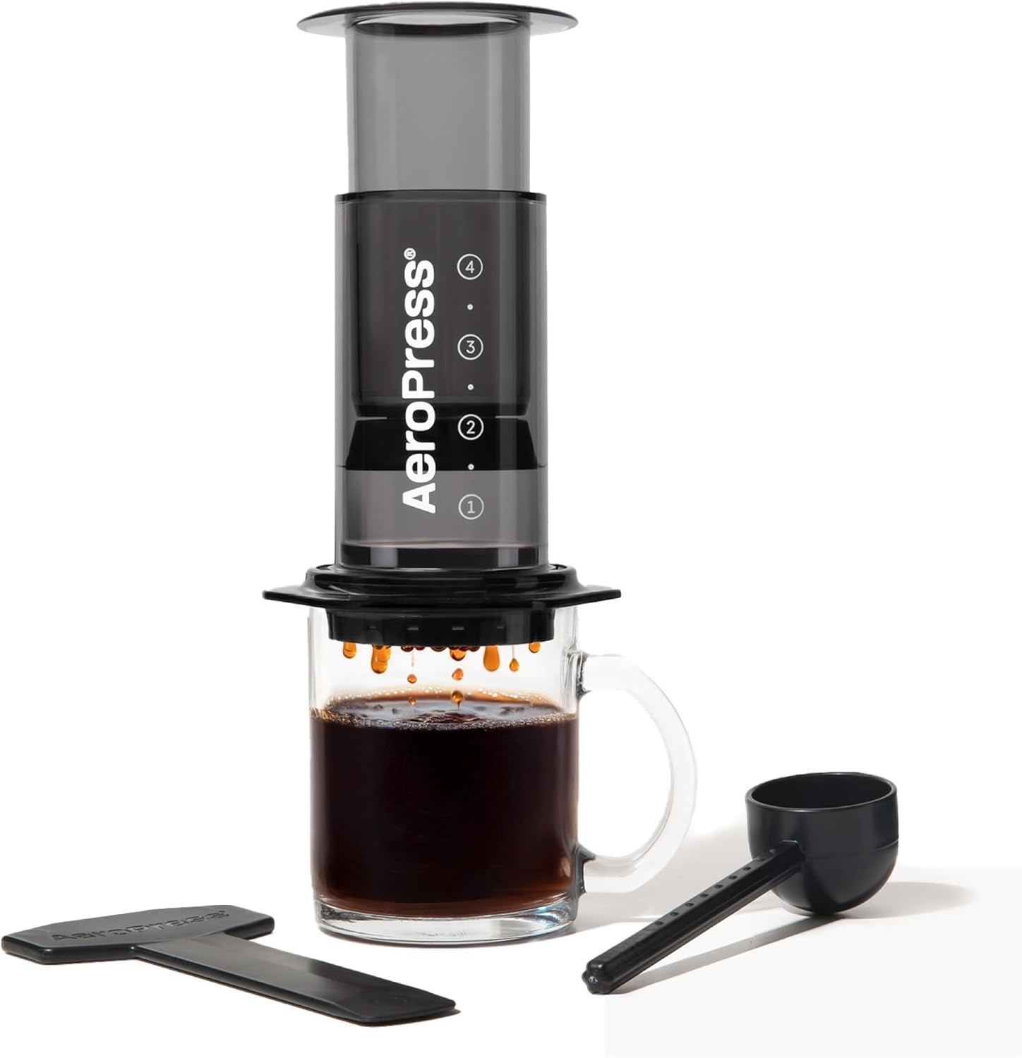 Originální kávovar a espresso AeroPress, přenosný baristický kávovar s komorou, plunžrem a filtry, kávovar Rapid a espresso