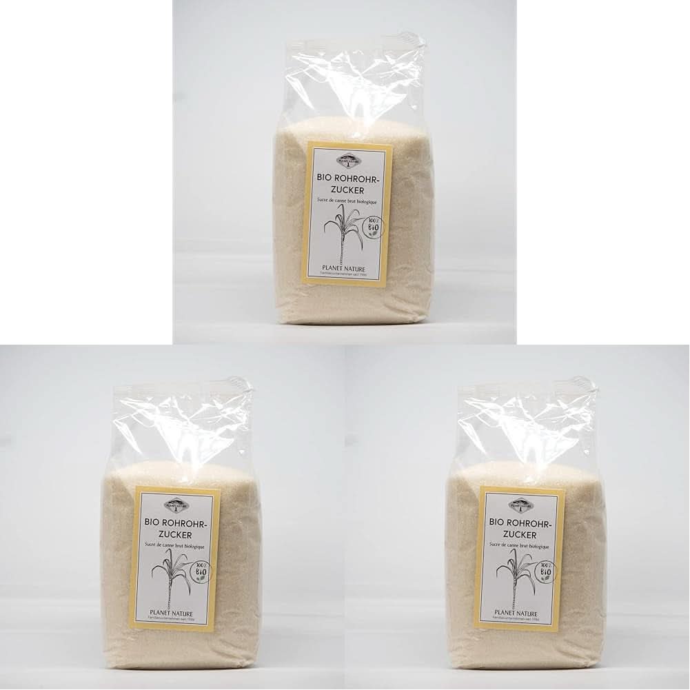 Surový bio třtinový cukr, 1 kg sladidel Naty Shop 3 x 500 gramů