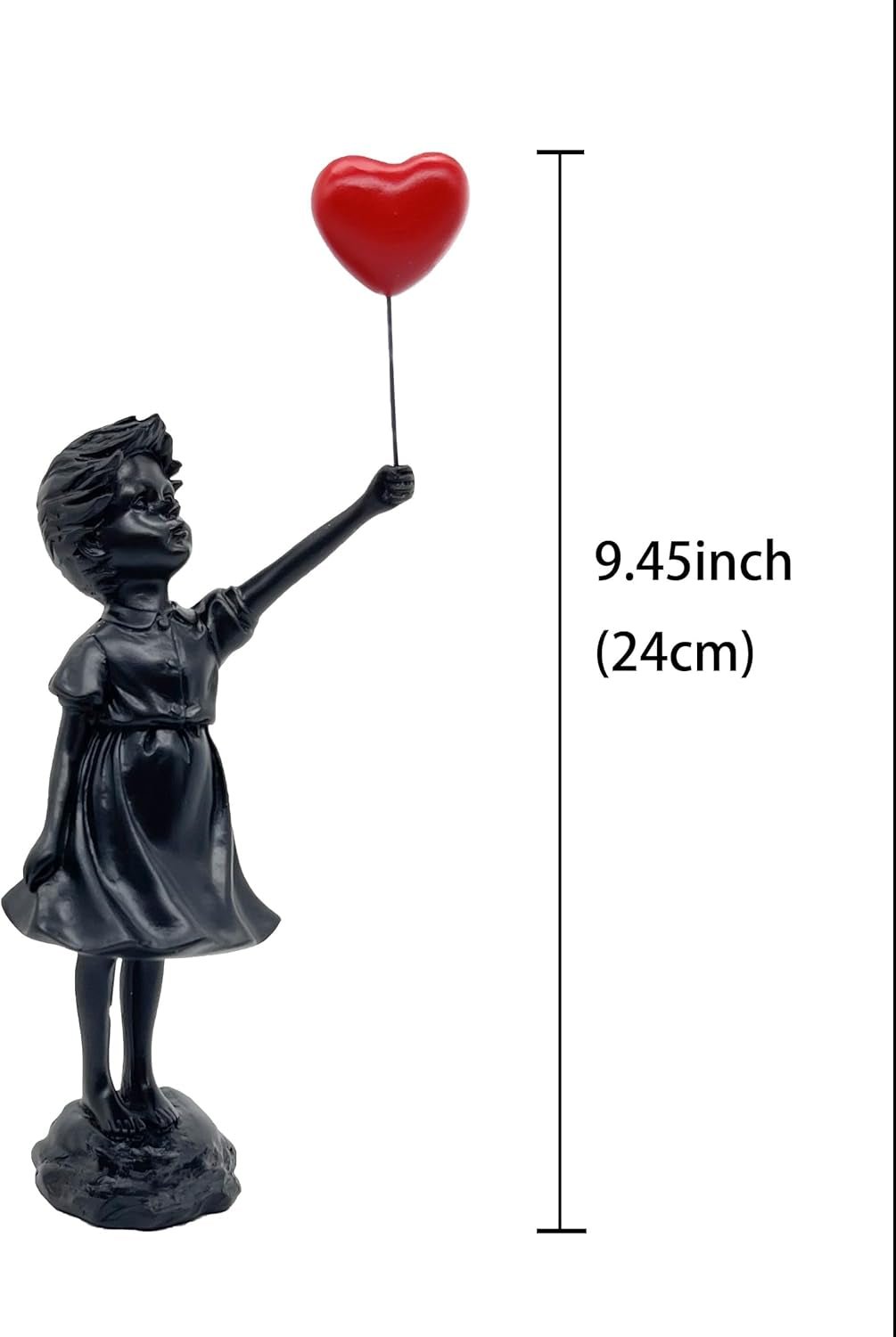 Roztomilá balónová dívka Pryskyřičná plastika Domácí dekor Socha Banksy Červené srdce Dívka balónová postava Moderní umělecká plastika pro stolní police Dekor Sochy a plastiky Naty Shop