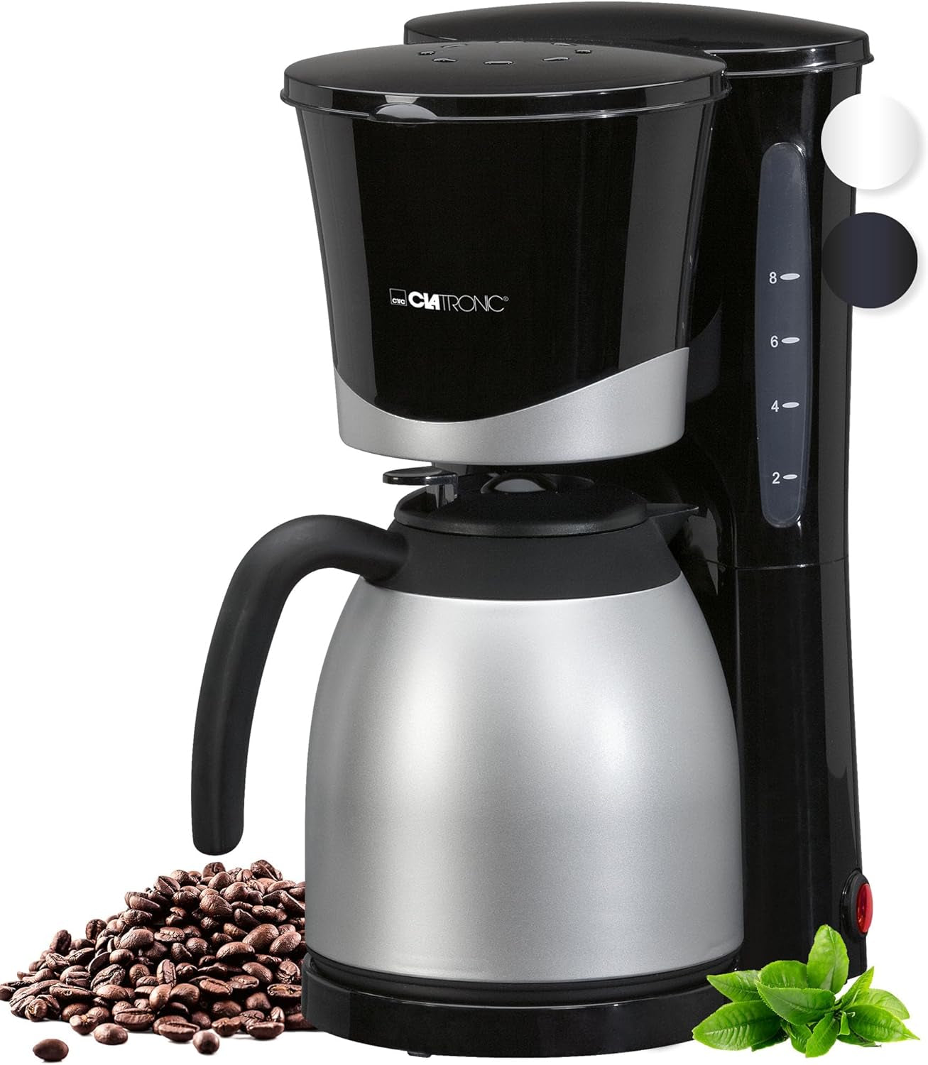 Kávovar Clatronic® s termoskou | na 8-10 šálků kávy | bez teplotních ztrát | kávovar s filtrem | 1 litr | Espresso | Filtrační kávovar s termoskou | KA 3327 černá